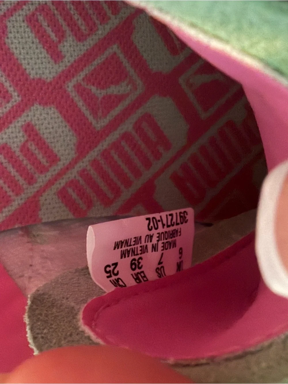 Puma Kids Palermo Suede Sneakers in Mint Green & Hot Pink